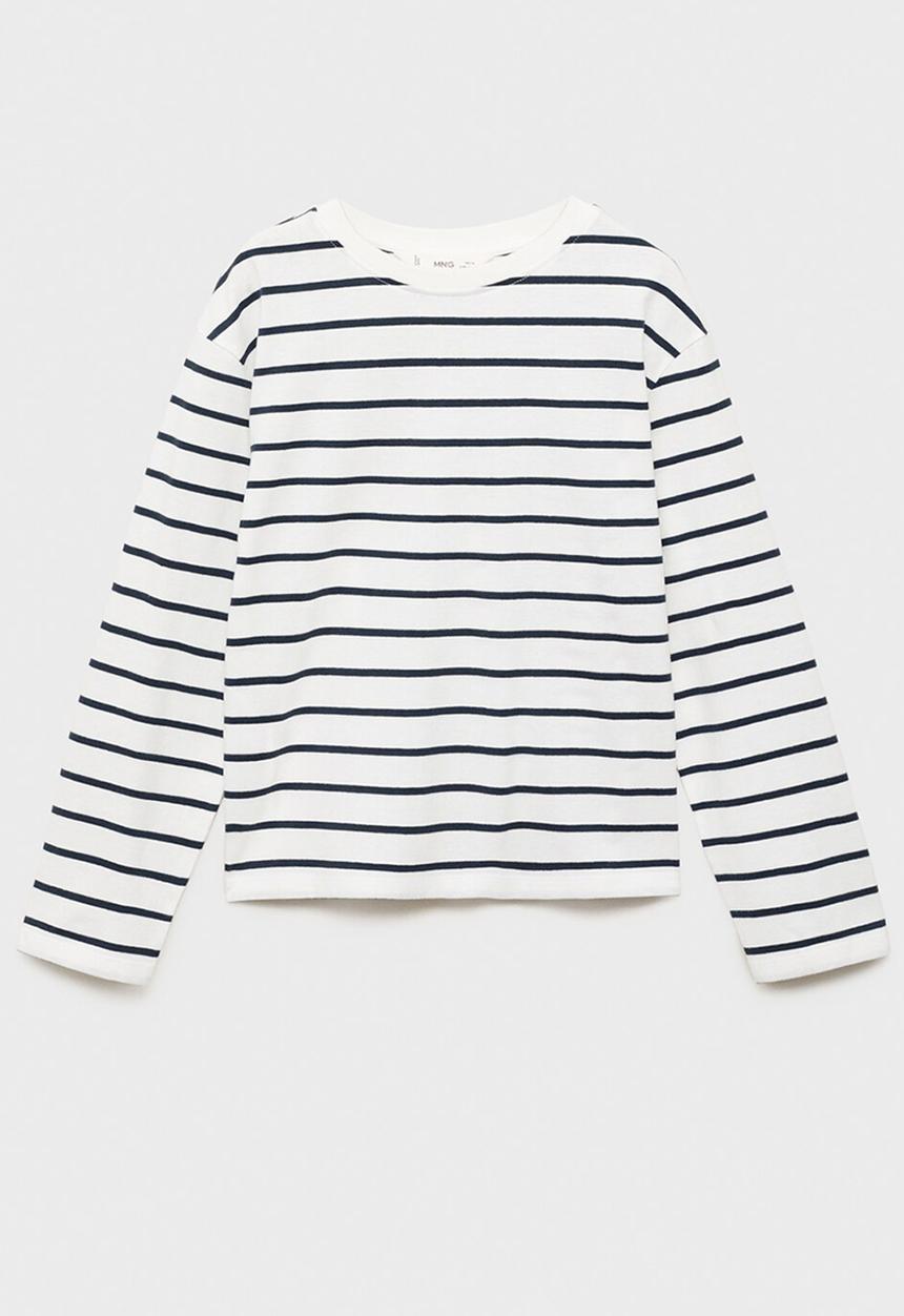 MANGO - T-shirt stripes - navy