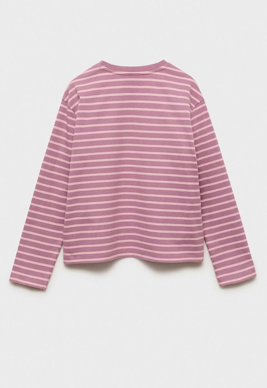 MANGO - T-shirt stripes - pink