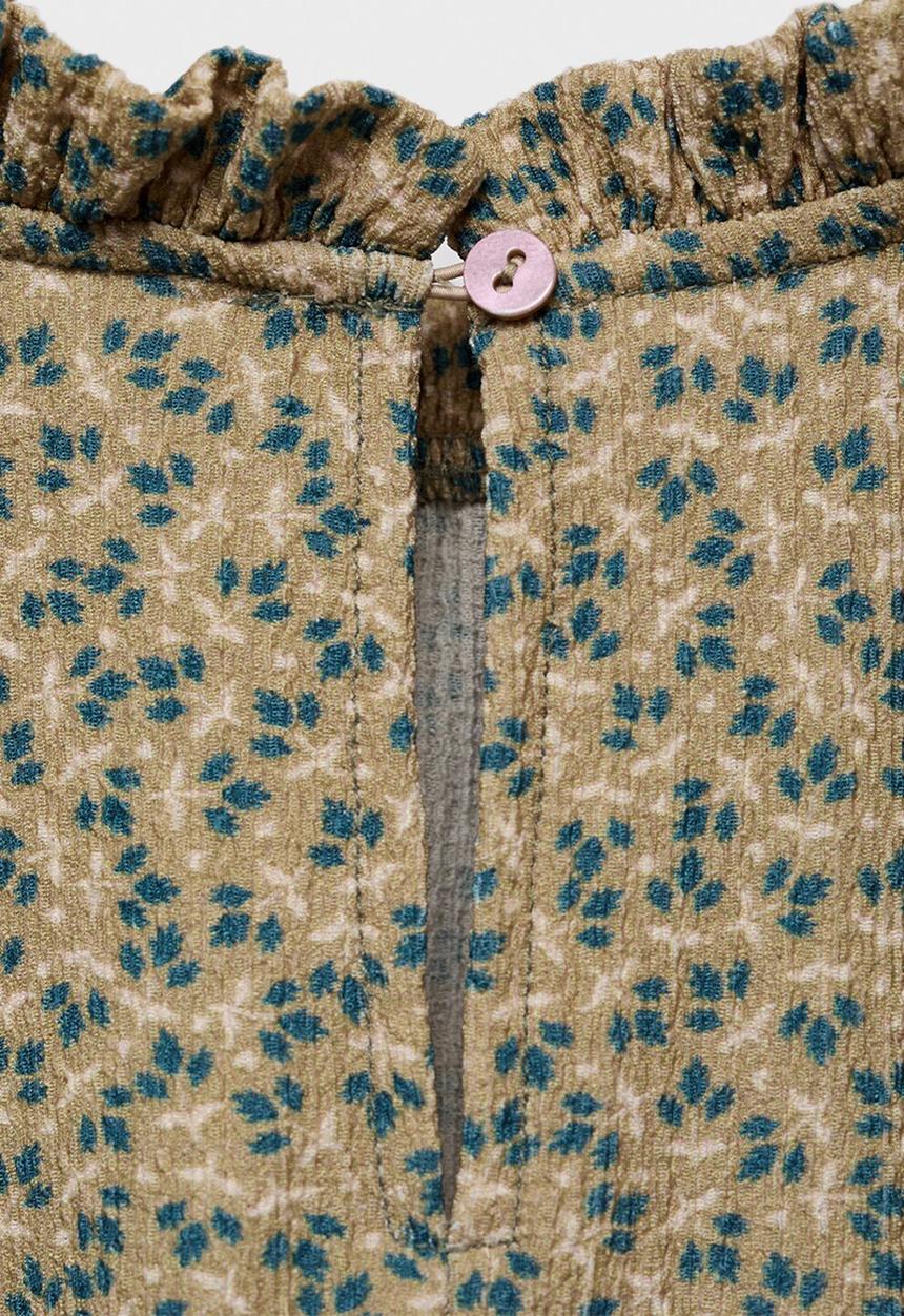 MANGO - T-shirt floriset - green