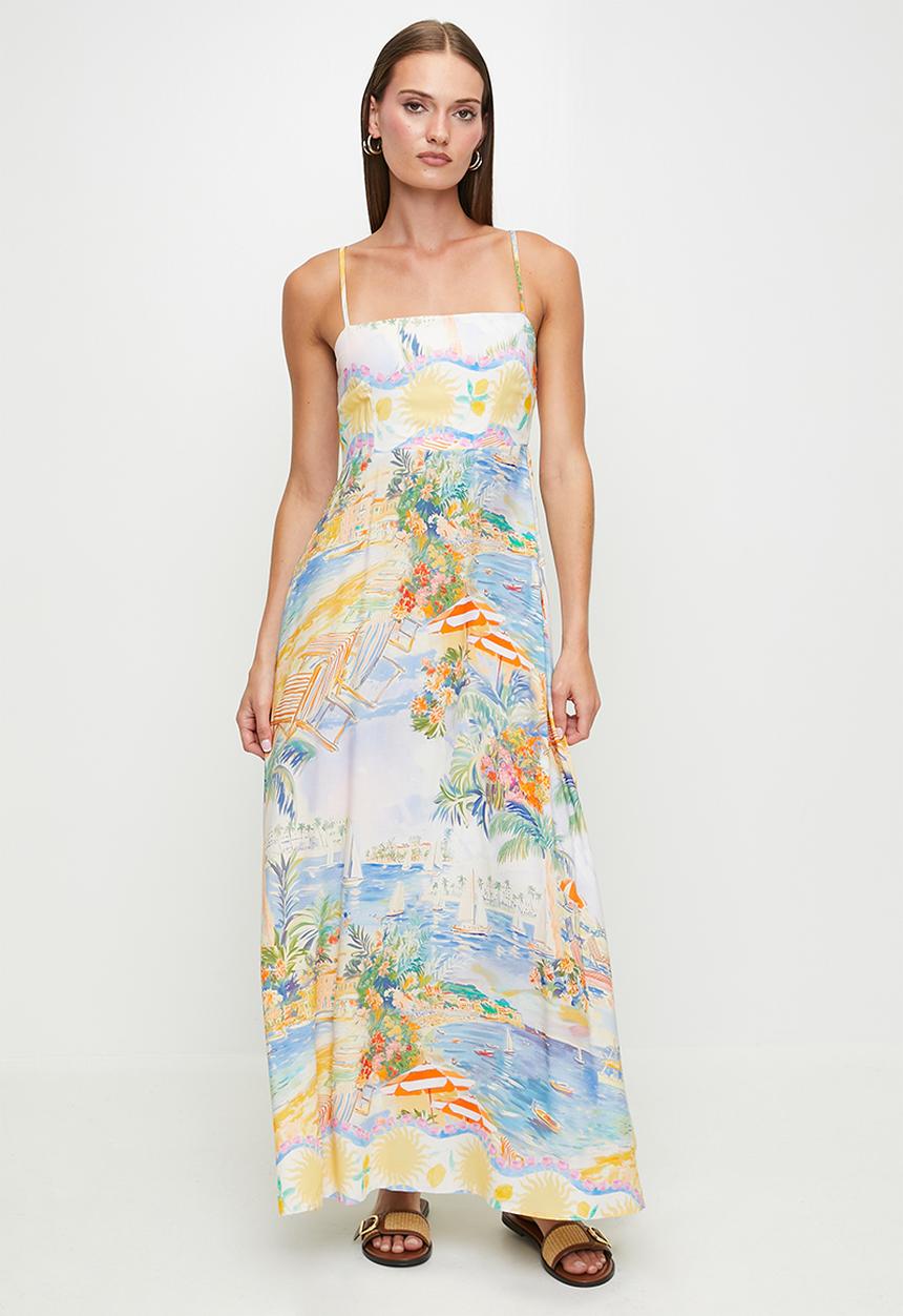 MILLA - Printed landscape maxi dress - multi