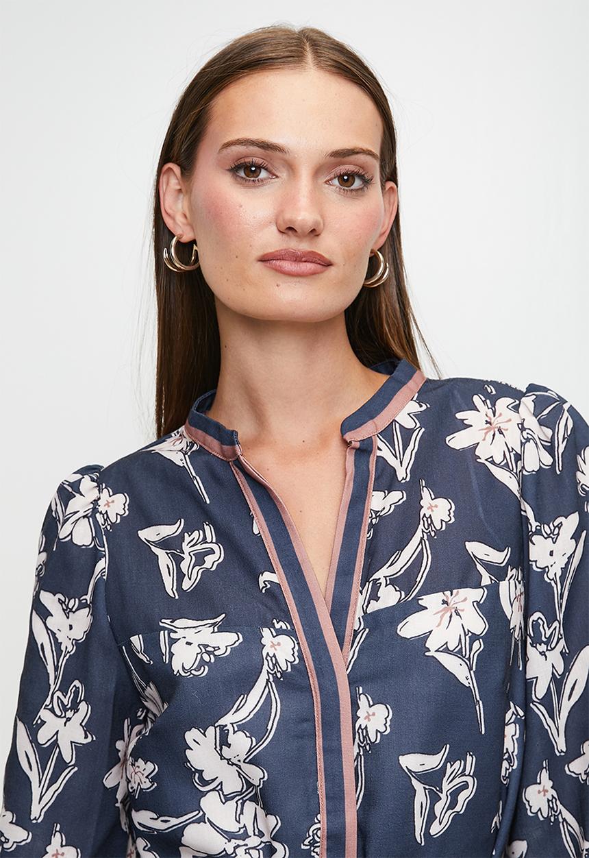 MILLA - Navy paisley short dress - navy floral