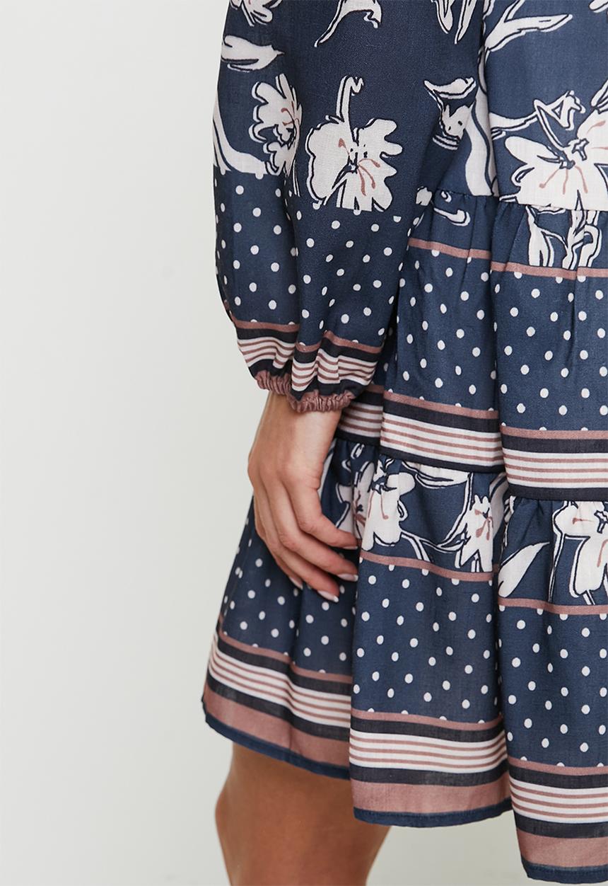 MILLA - Navy paisley short dress - navy floral