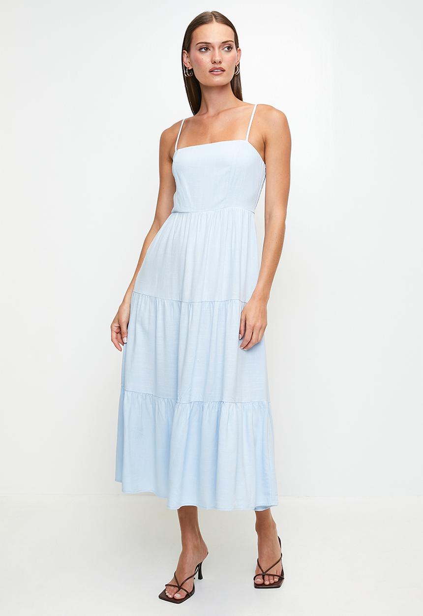 MILLA - Blue tiered dress - blue
