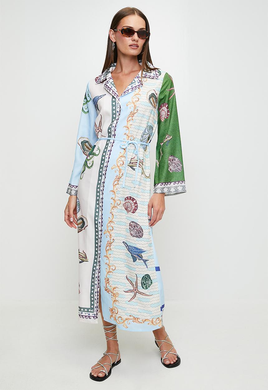 MILLA - Greens printed shirt dress - multi