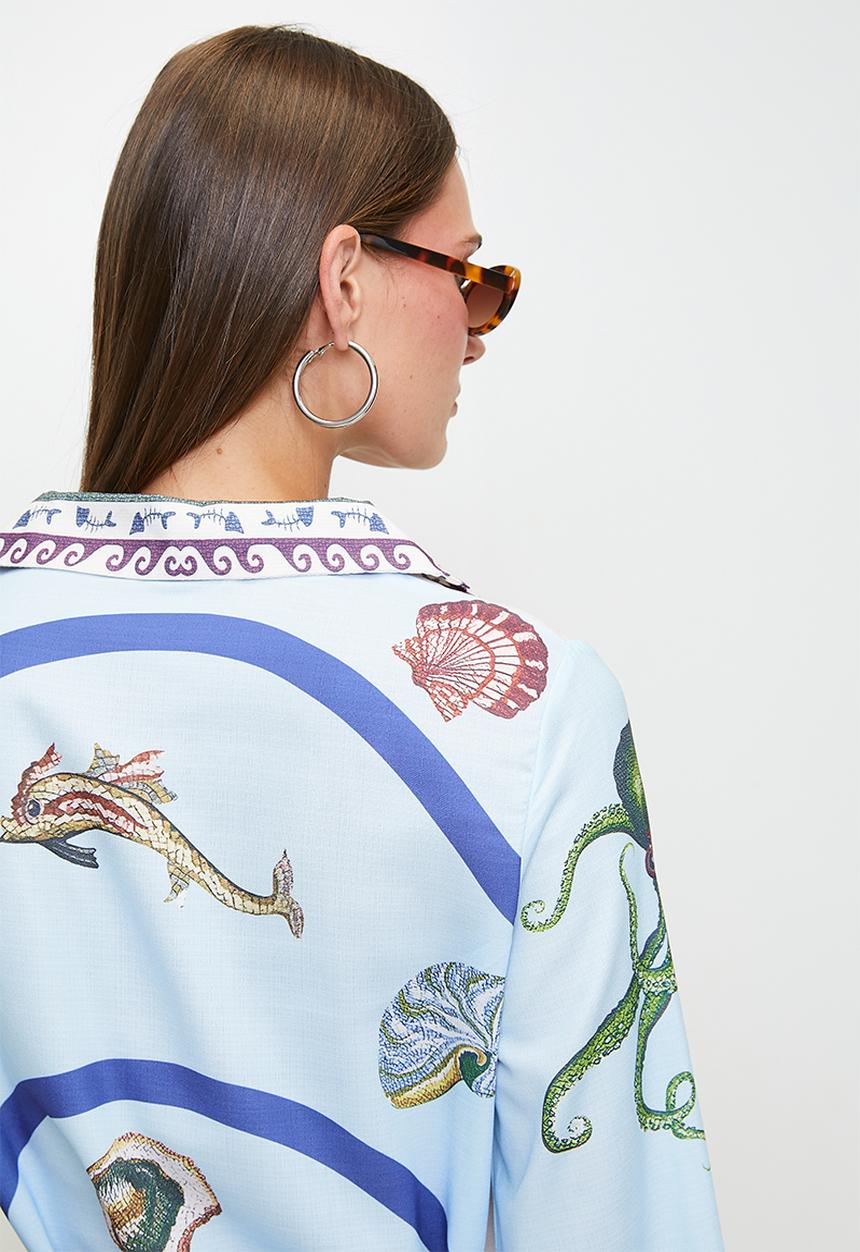 MILLA - Greens printed shirt dress - multi