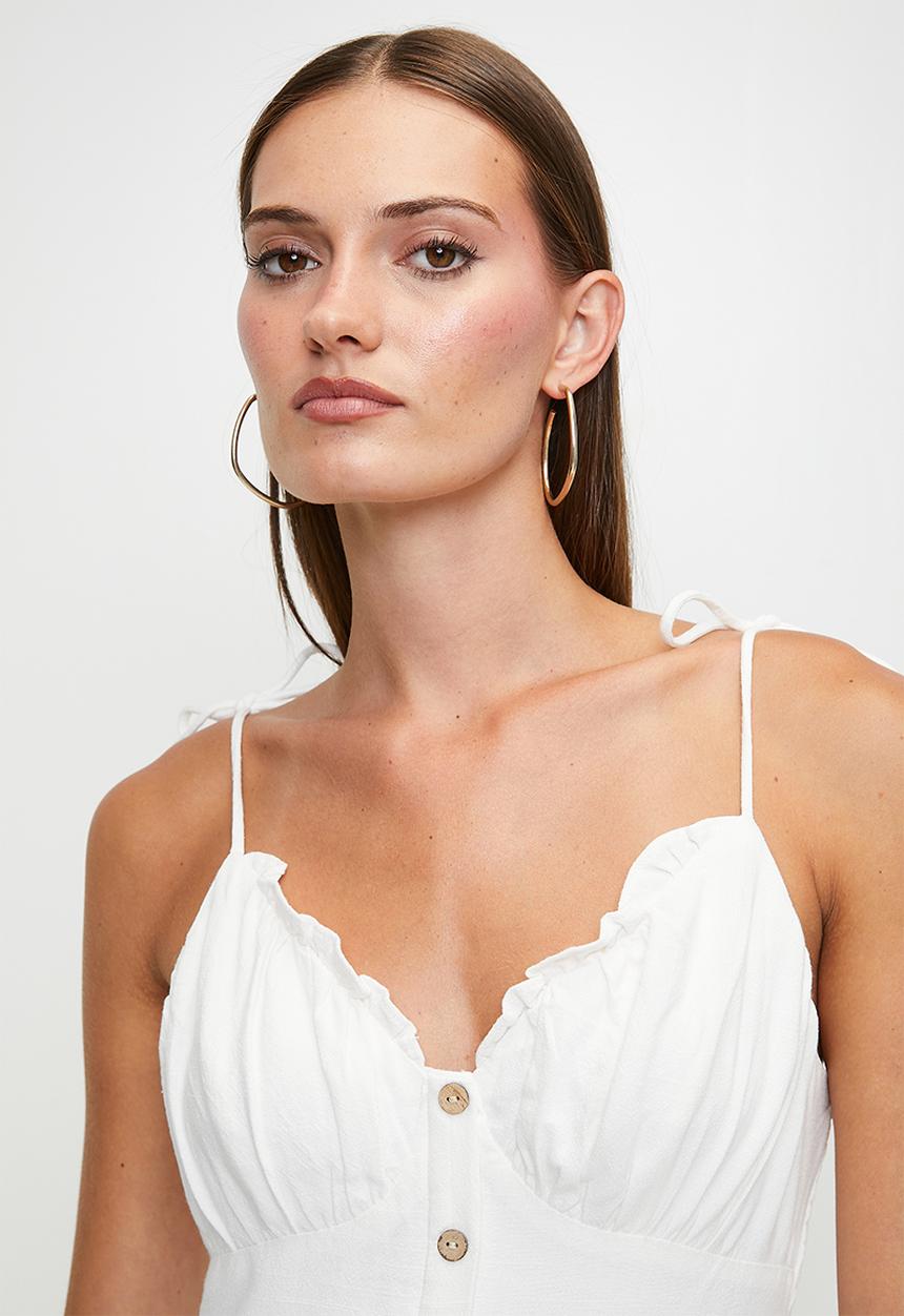 MILLA - White button through sundress - white