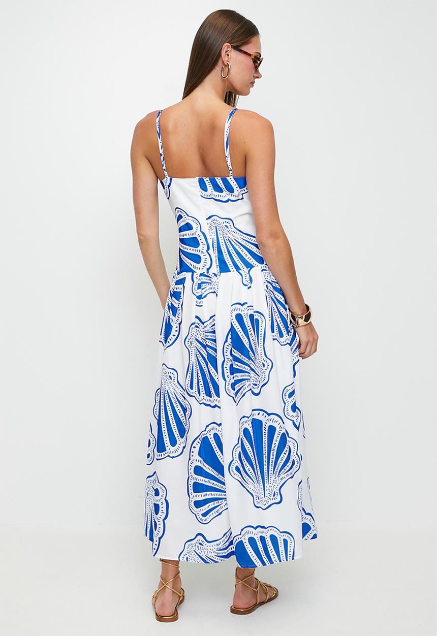 MILLA - Blue shell print maxi - blue
