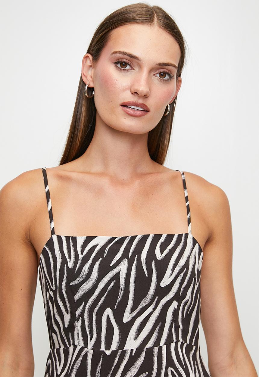 MILLA - Zebra printed maxi dress - black