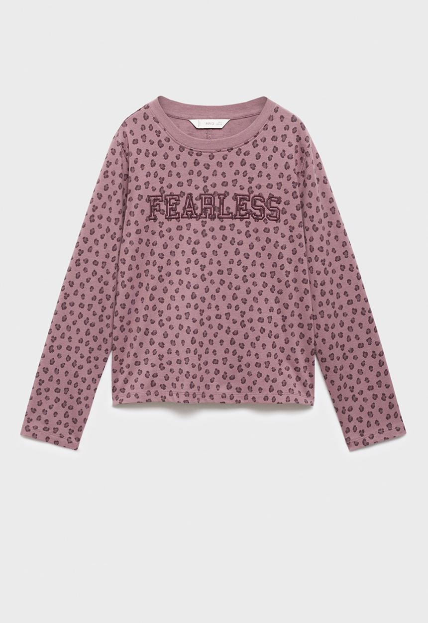 MANGO - T-Shirt FEAR - Pink
