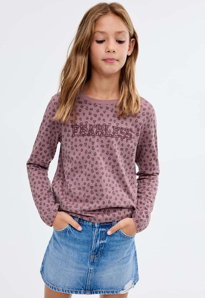 MANGO - T-Shirt FEAR - Pink