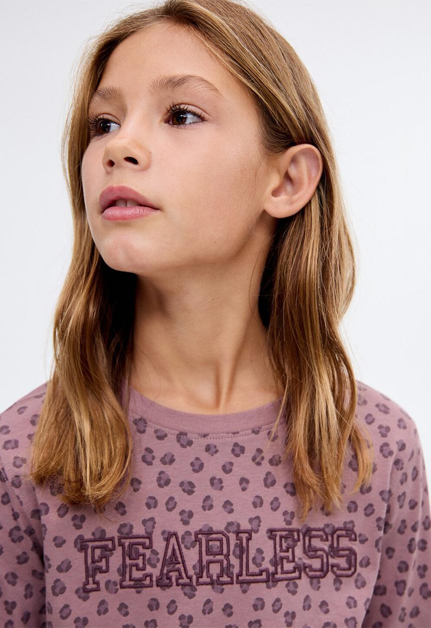 MANGO - T-Shirt FEAR - Pink