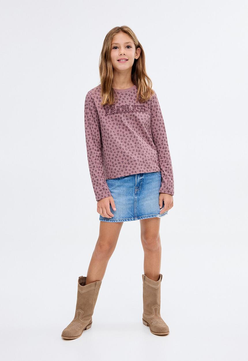 MANGO - T-Shirt FEAR - Pink