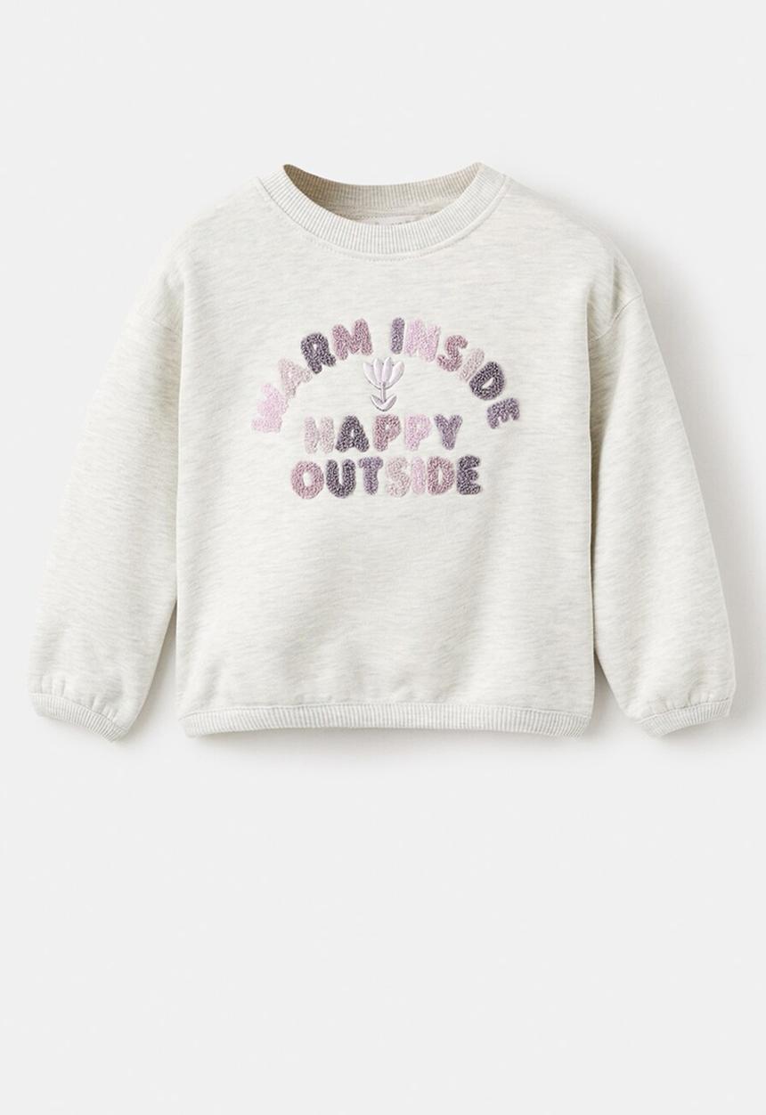 MANGO - Sweatshirt happy - light/pastel grey