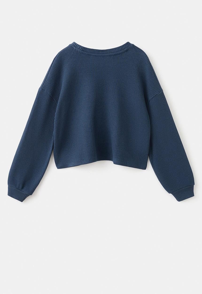 MANGO - Sweatshirt waffle - navy