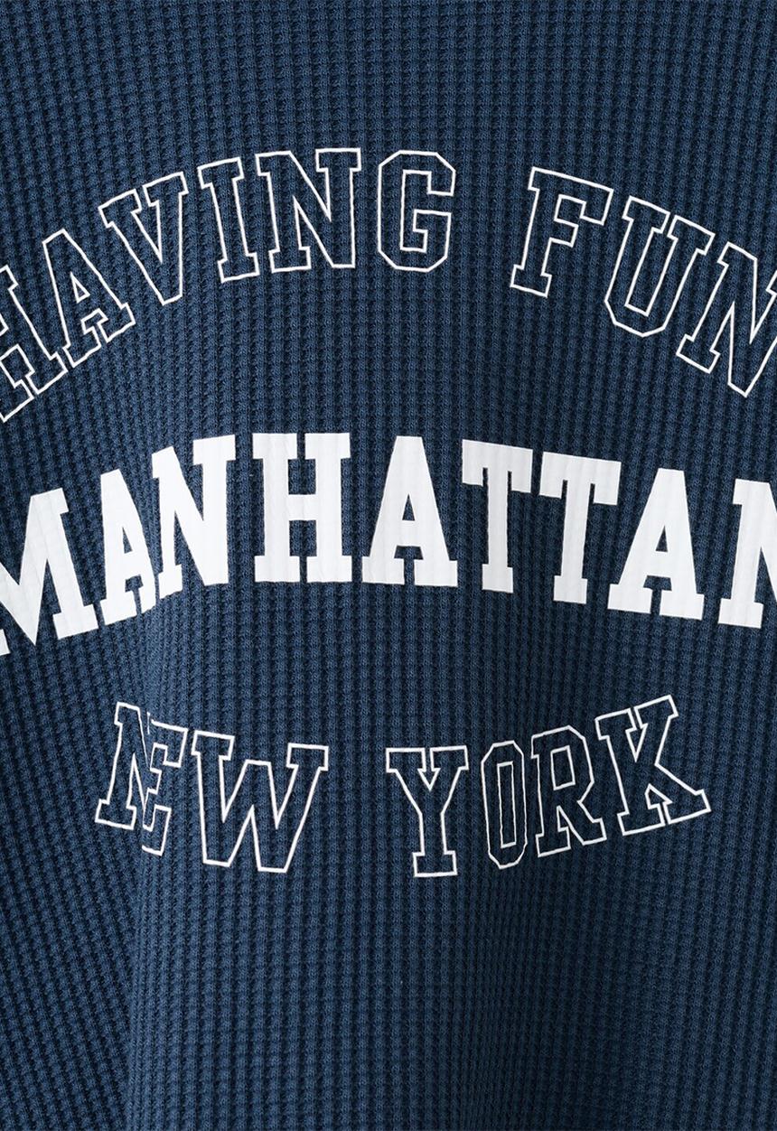 MANGO - Sweatshirt waffle - navy