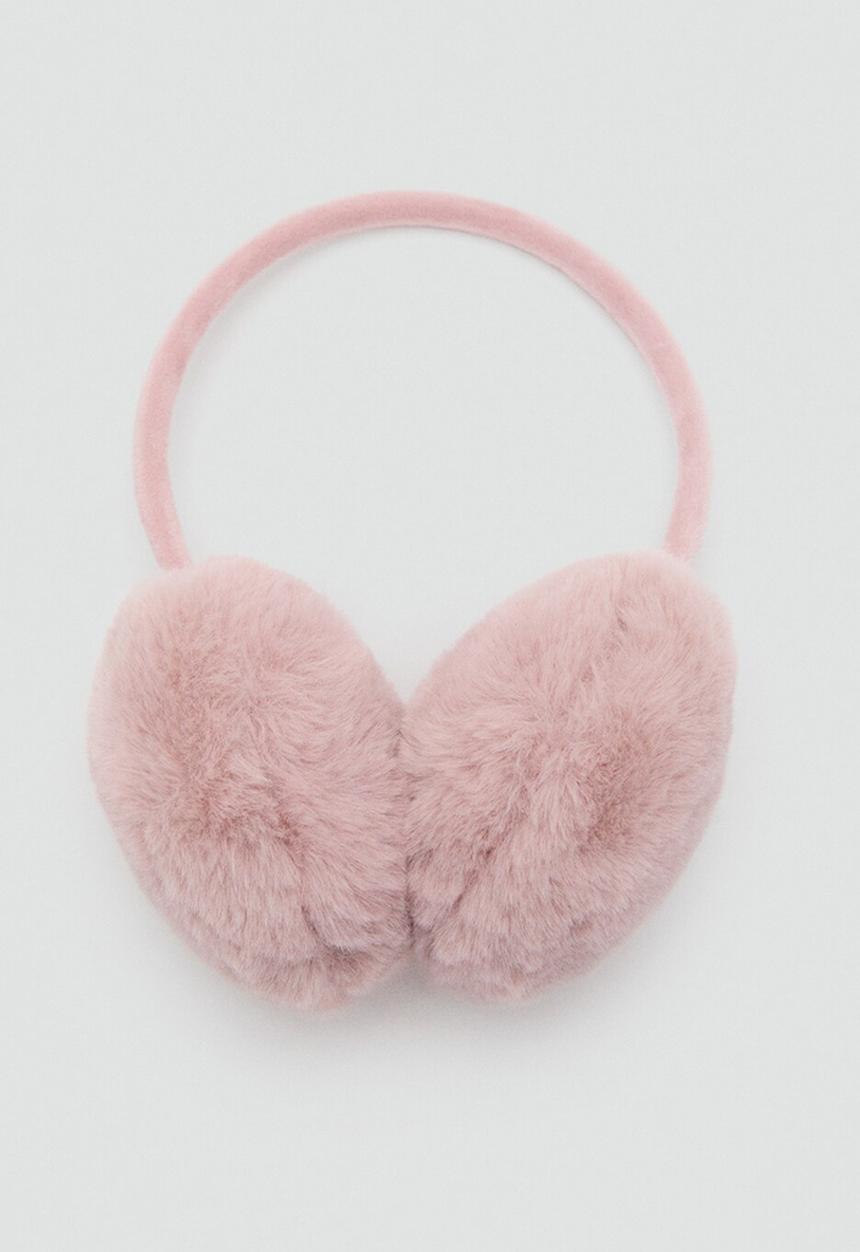 MANGO - Fur-effect earmuffs - light pink 