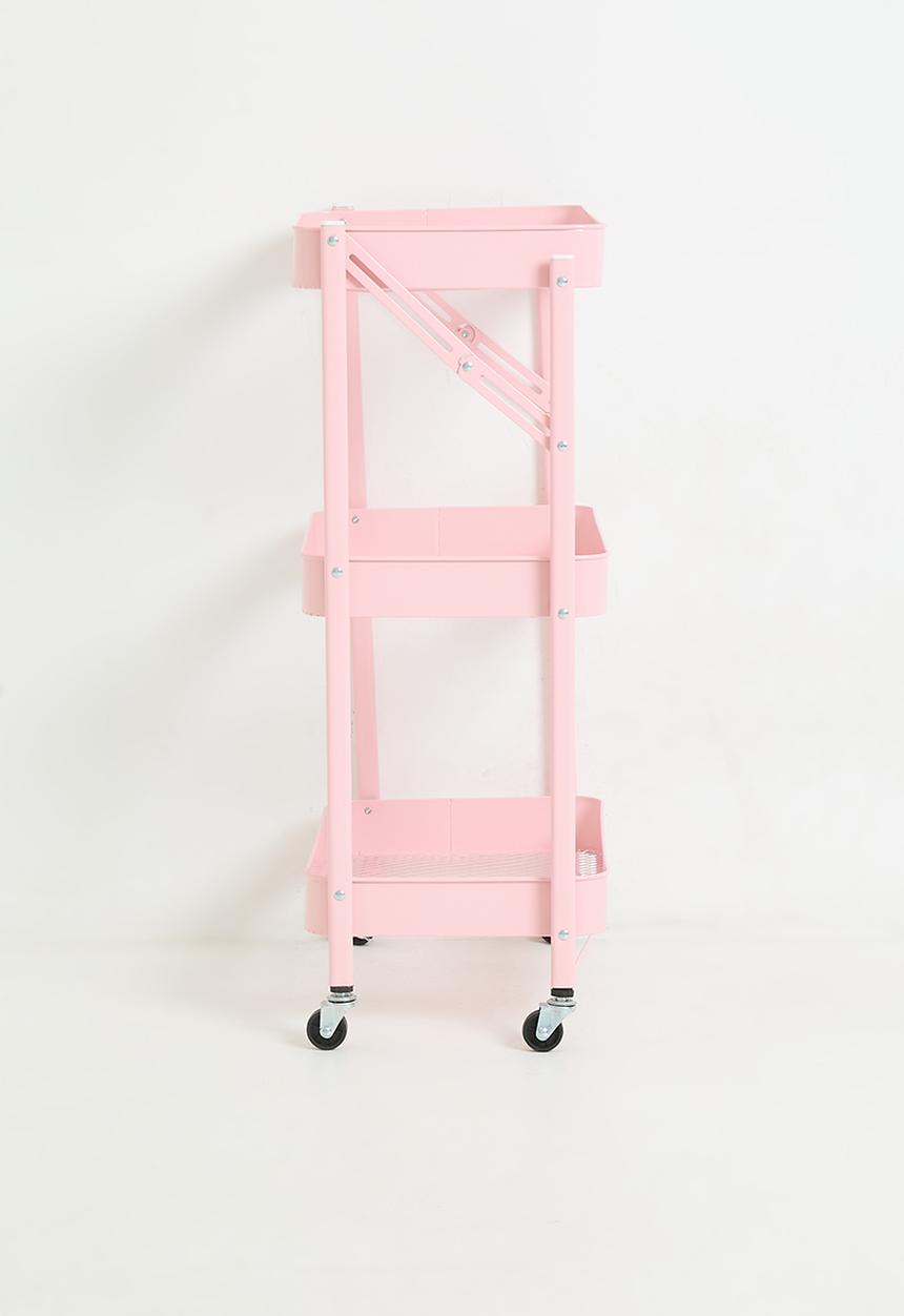 Maisonware - 3 Tier Steel Trolly with Wheels - Pink