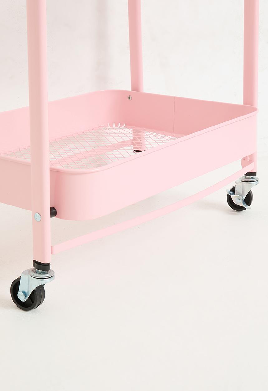 Maisonware - 3 Tier Steel Trolly with Wheels - Pink