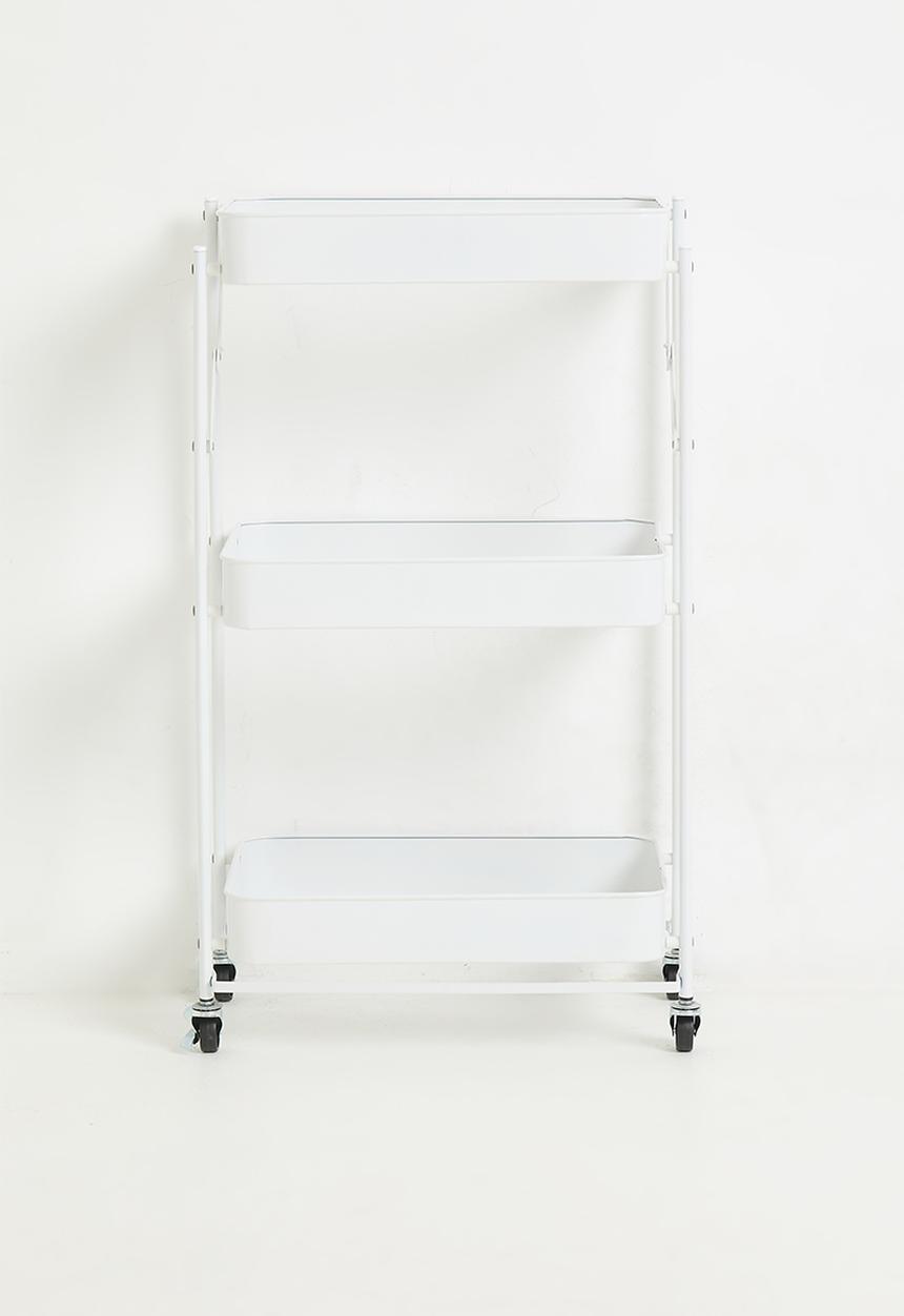Maisonware - 3 Tier Steel Trolly with Wheels - White