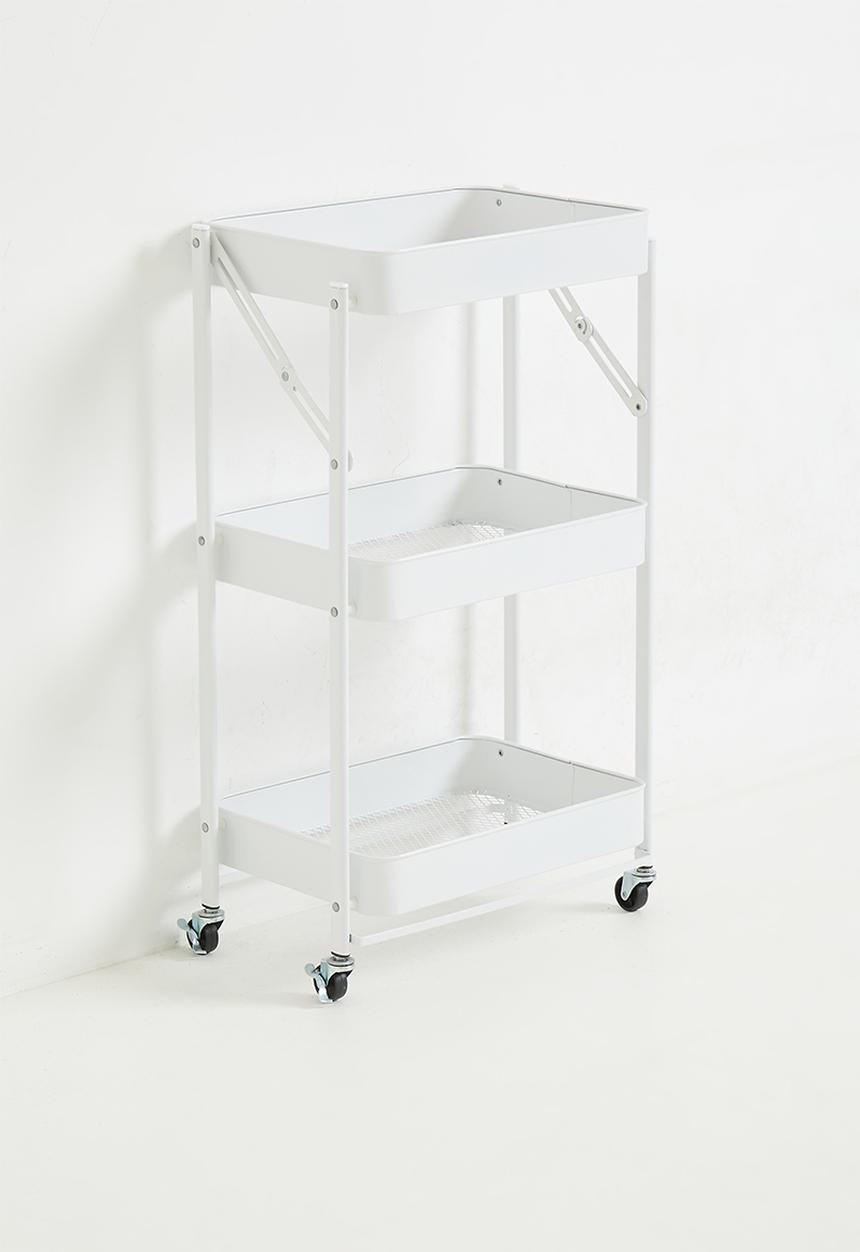 Maisonware - 3 Tier Steel Trolly with Wheels - White