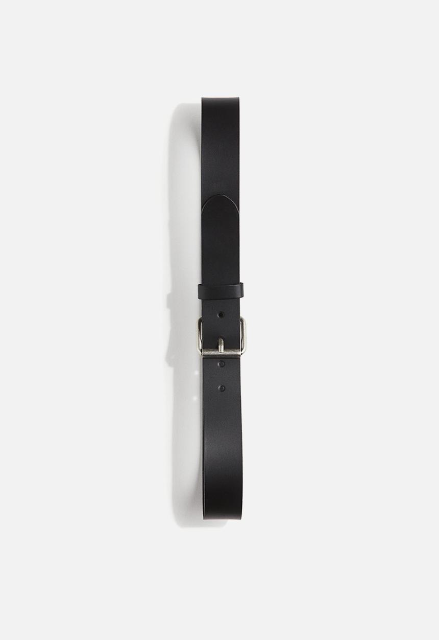 H&M - Leather belt - black