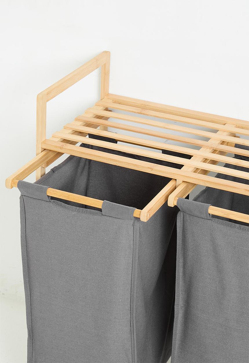 Maisonware - Bamboo Double Laundry Basket
