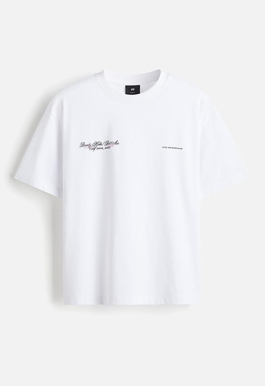 H&M - Loose fit printed t-shirt - white beverly hills