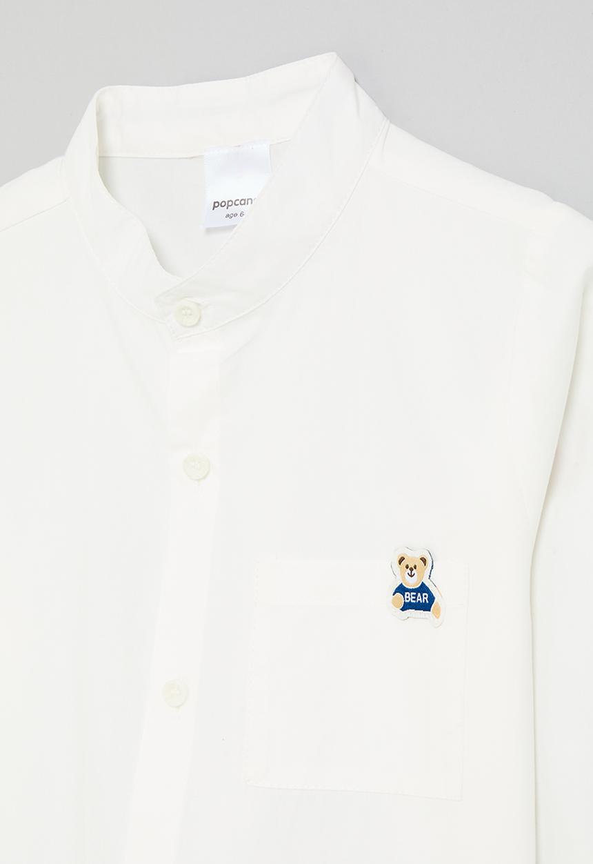 Pop Candy - Chinese collar shirt - white