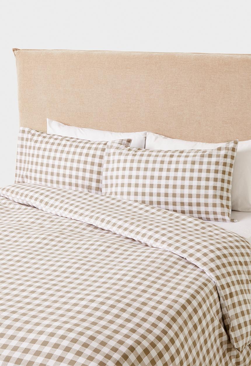 Sixth Floor - Lume Check Cotton Blend Duvet Cover Set Natural