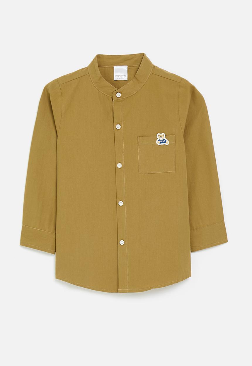 Pop Candy - Mandarin collar shirt - dark gold