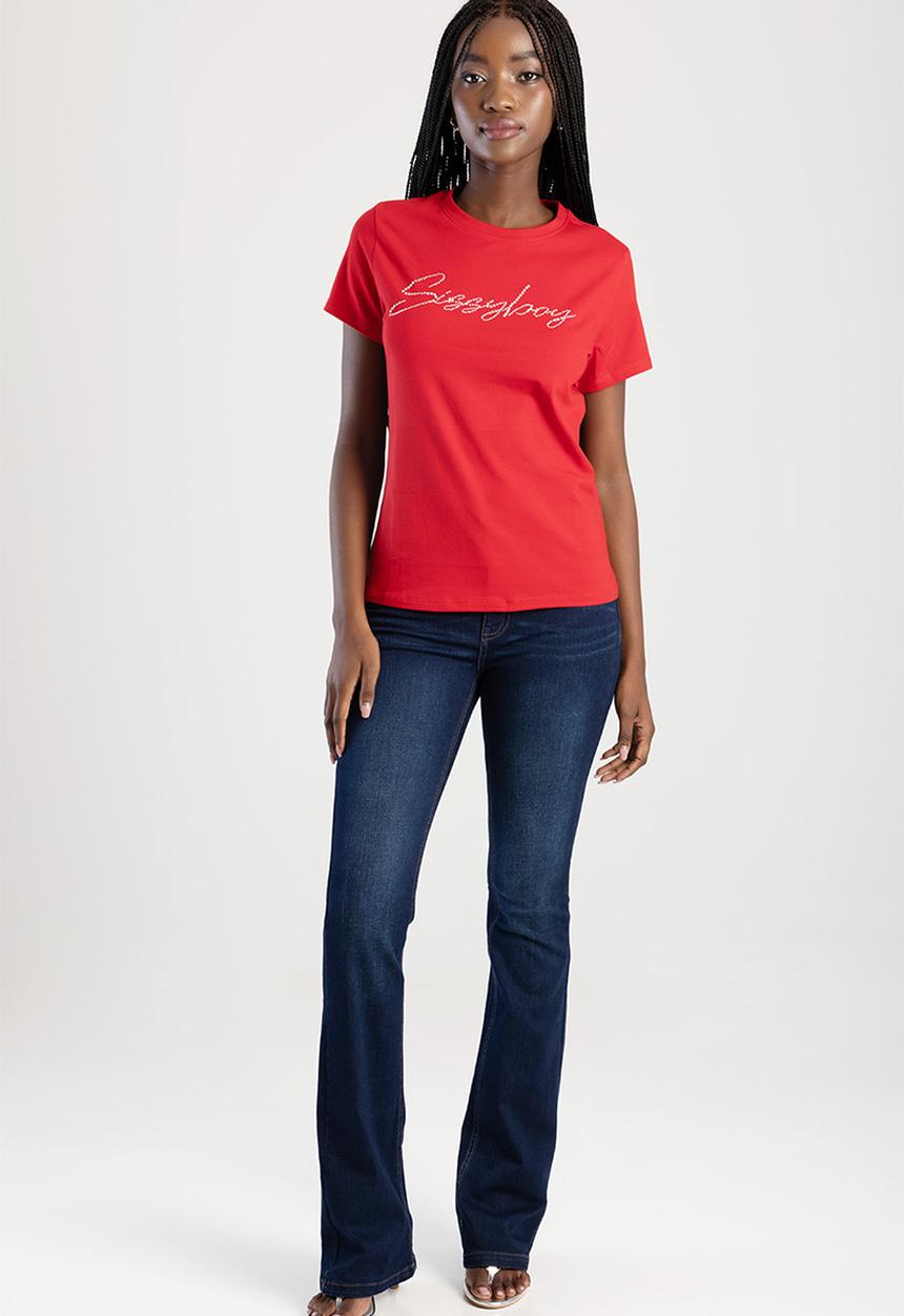 SISSY BOY - Dream Drifter Regular T-shirt With Pearl And Bling Transfer - Red