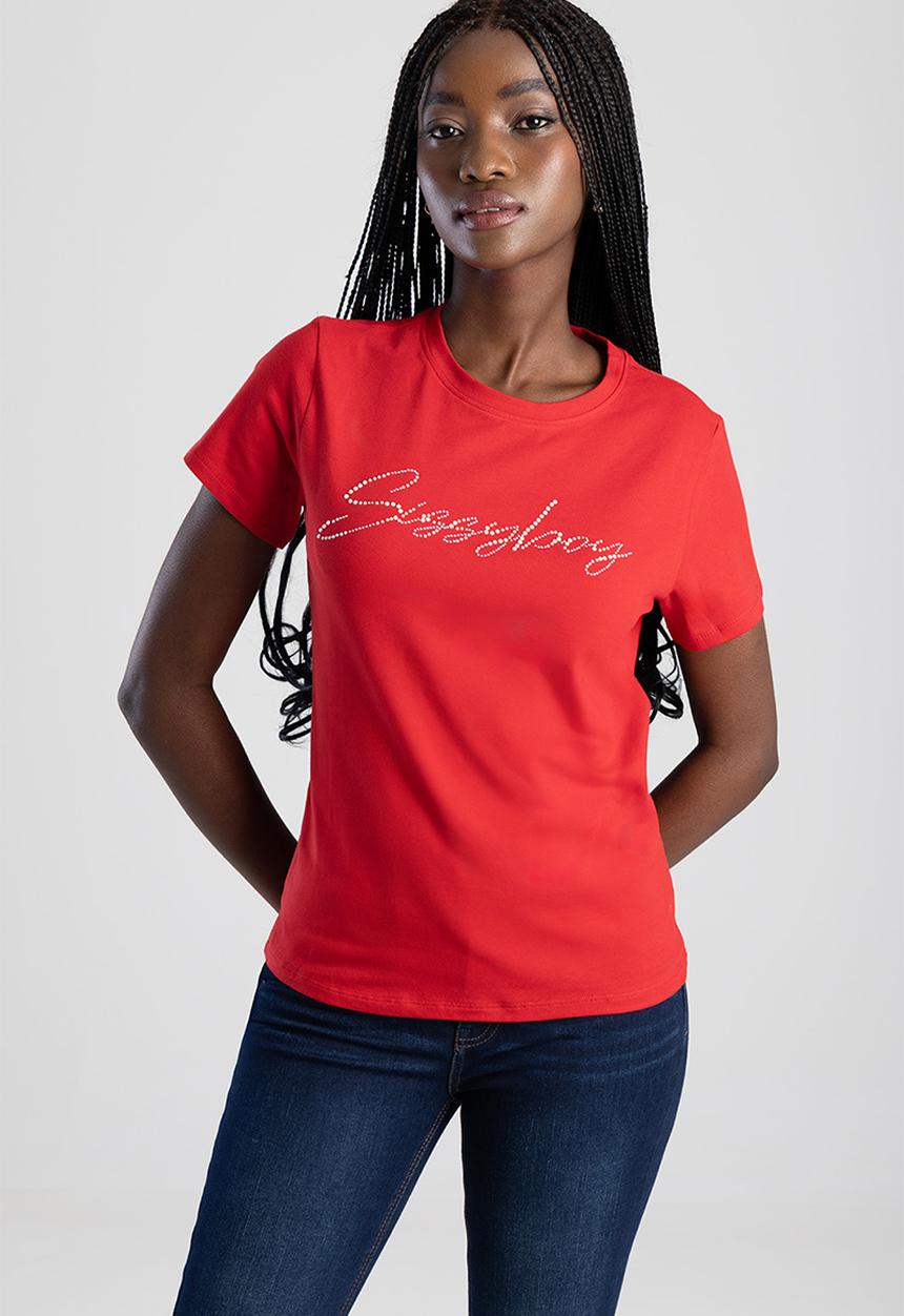SISSY BOY - Dream Drifter Regular T-shirt With Pearl And Bling Transfer - Red