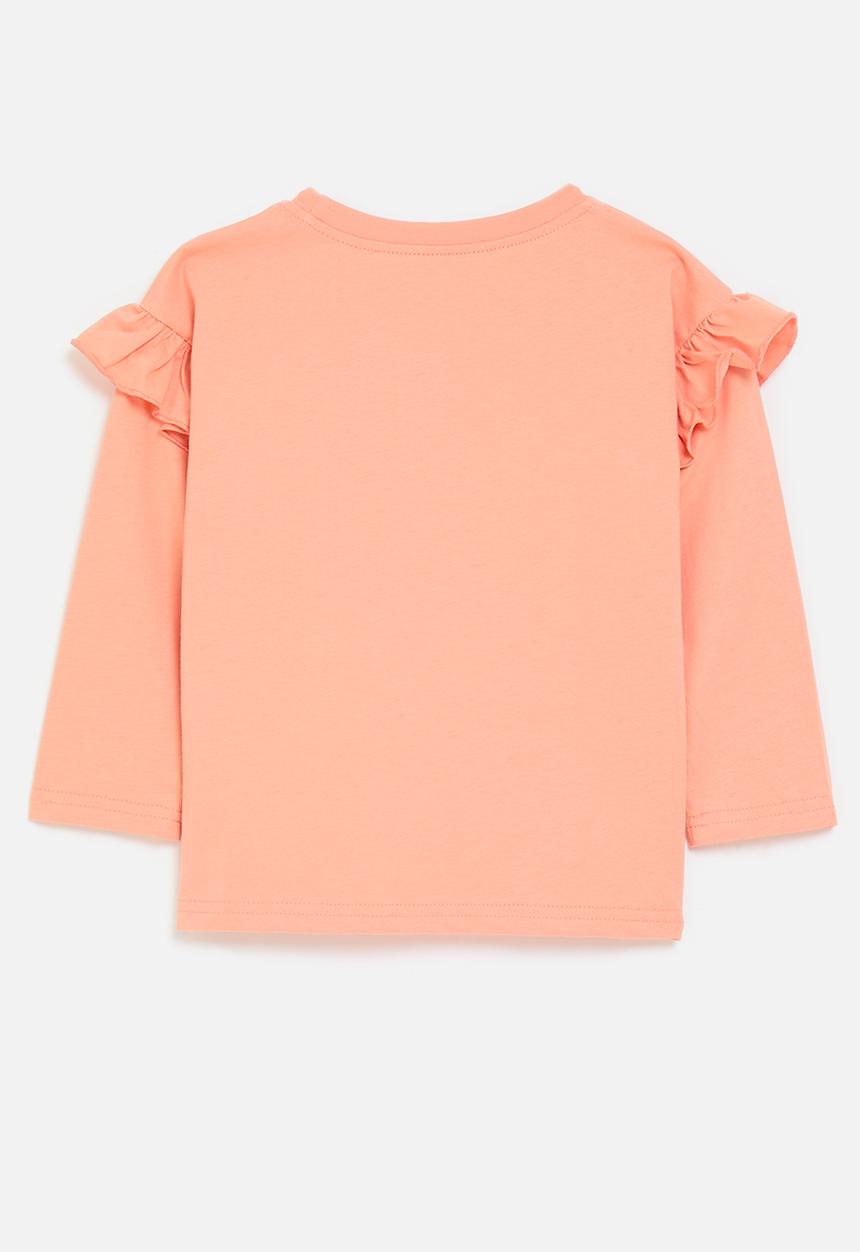 Pop Candy - Mouse embroidered sweat top - apricot
