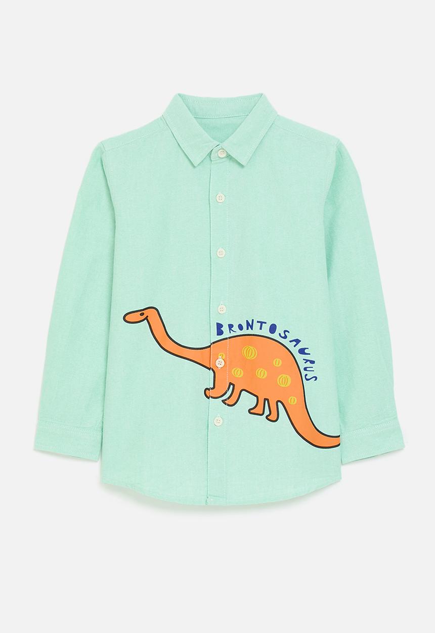 Pop Candy - Dino placement print shirt - light aqua
