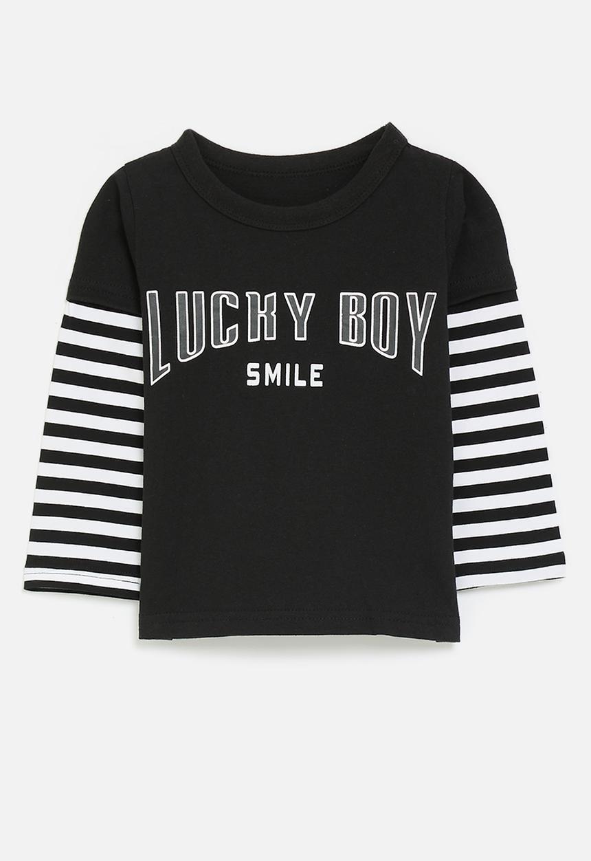 Pop Candy - Lucky boy tee - white/black