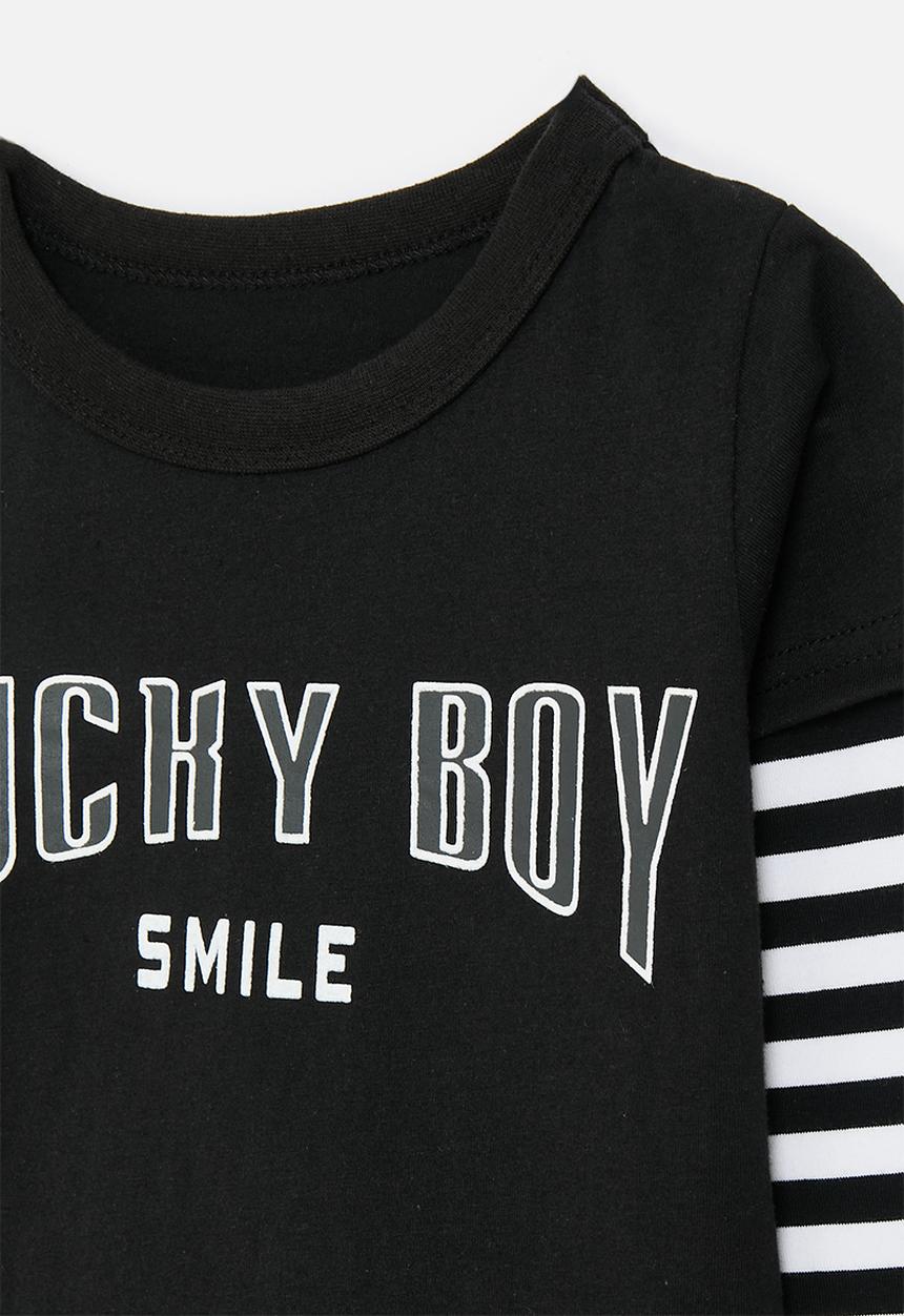 Pop Candy - Lucky boy tee - white/black