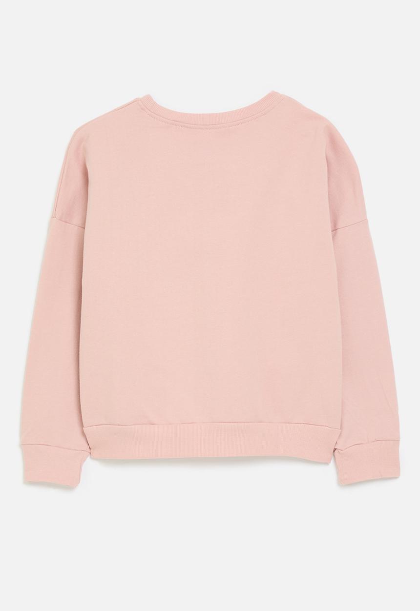 Pop Candy - Tulle bow applique sweater - pink/black