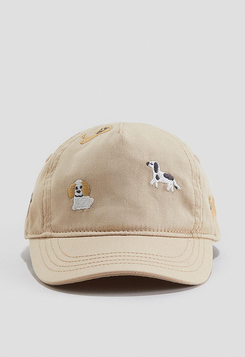 H&M - Cotton cap - beige dogs