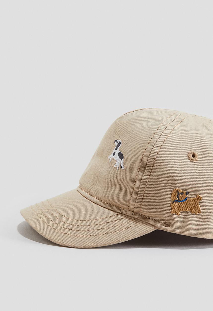 H&M - Cotton cap - beige dogs