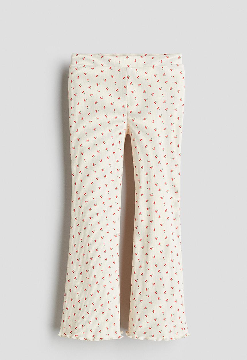 H&M - Flared leggings - cream cherries