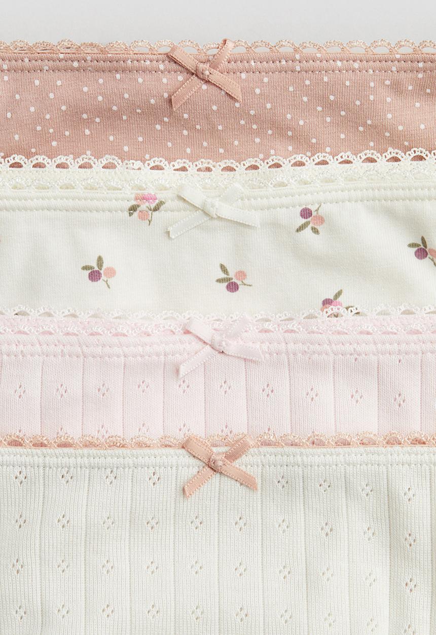 H&M - 5-Pack cotton briefs - cream floral 