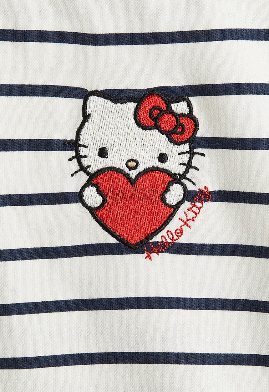H&M - Print-motif cotton t-shirt - white hello kitty 