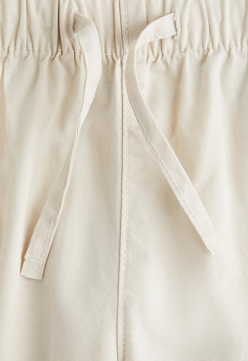 H&M - Barrel-leg cotton trousers - light beige