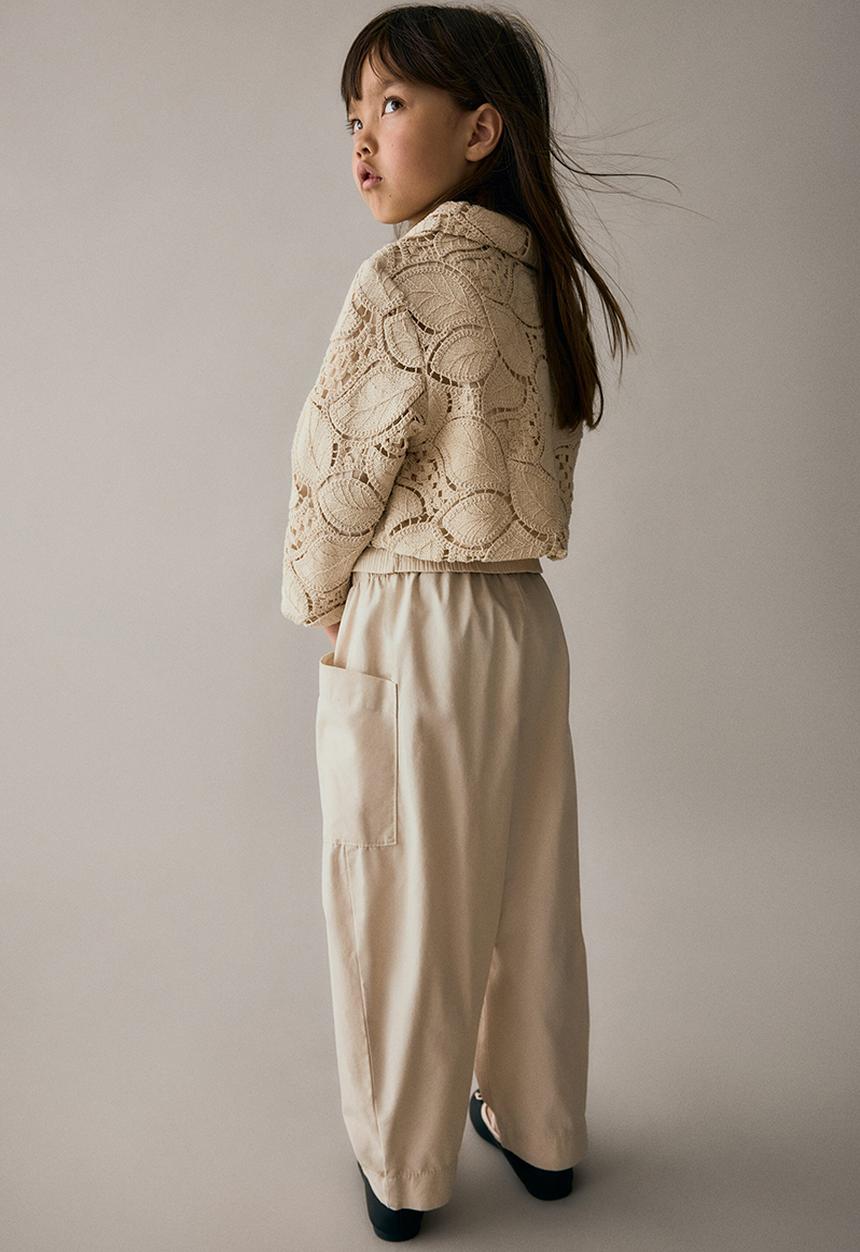 H&M - Barrel-leg cotton trousers - light beige