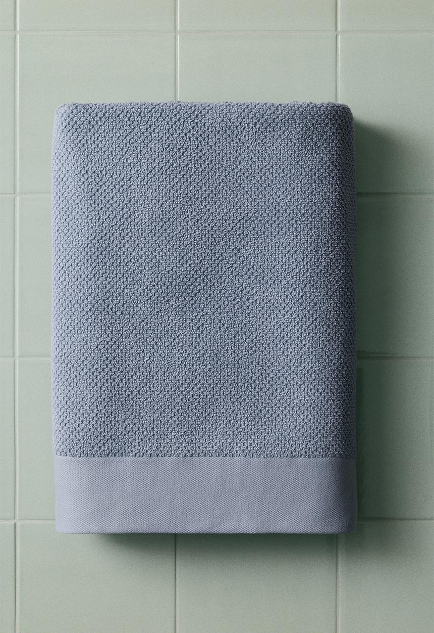 H&M - Cotton terry bath sheet -  light dusty blue