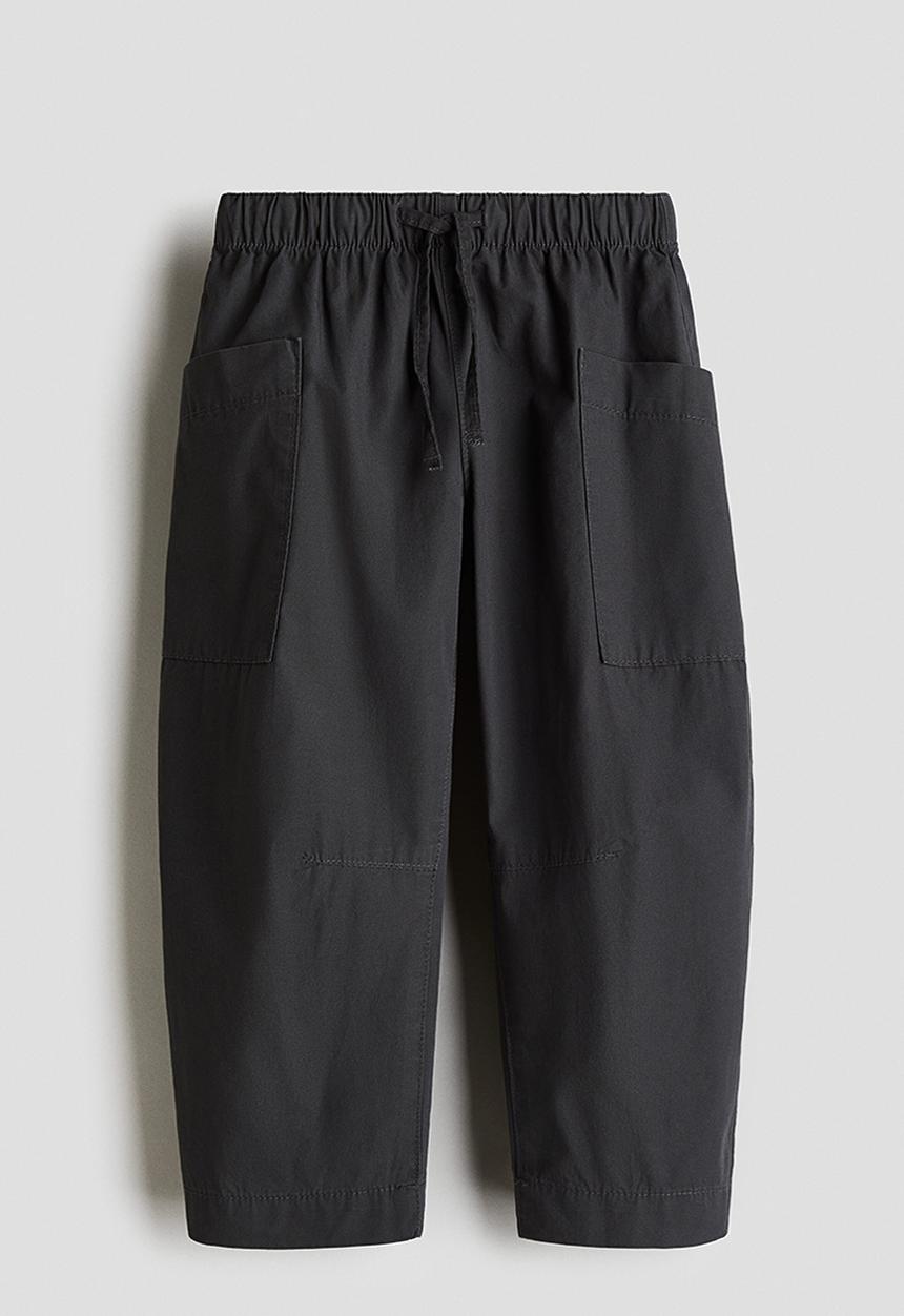 H&M - Barrel-leg cotton trousers - dark grey