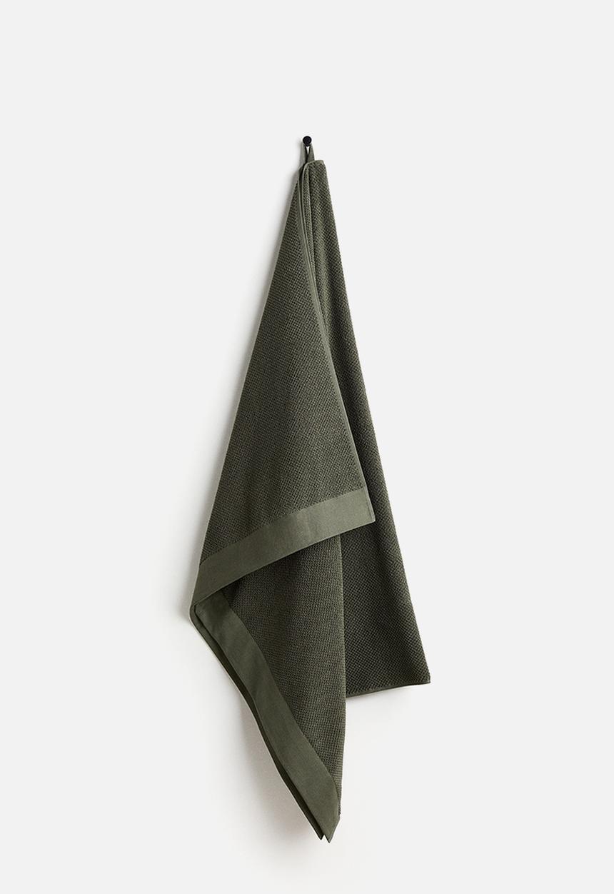 H&M - Cotton terry bath sheet - dark green