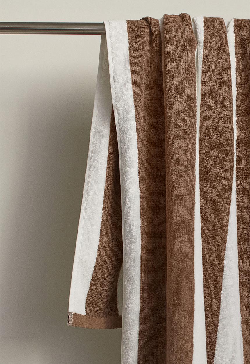 H&M - Bath towel -  brown/striped