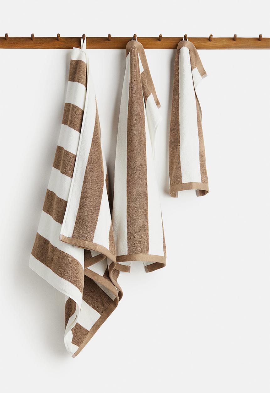 H&M - Bath towel -  brown/striped