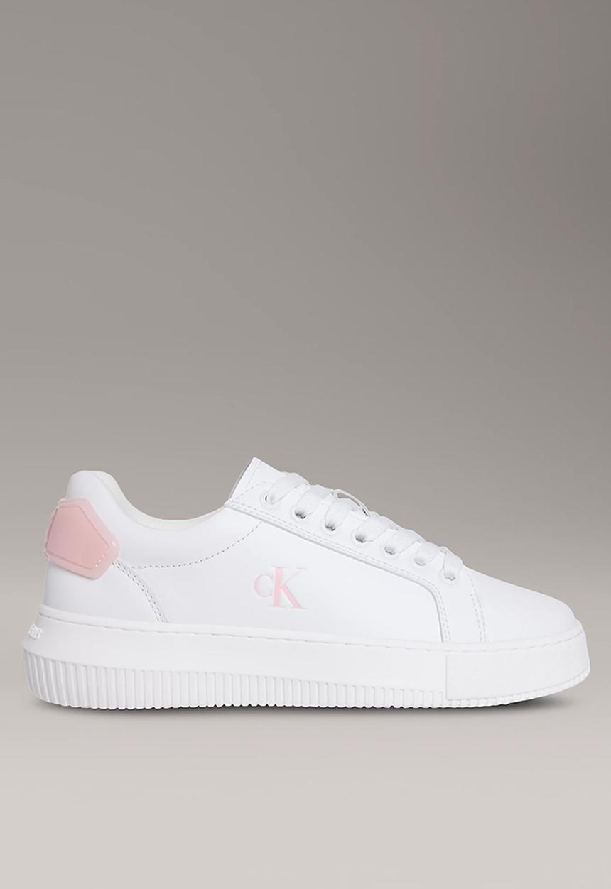 Calvin Klein - Chunky Cupsole Leather - Bright White/Sweet Pink